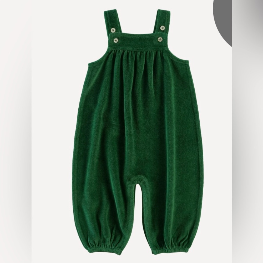 ✨Kate Quinn✨ Emerald Green Kids Velour Overalls 💚